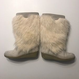 Tecnica Wedge Ivory Goat Fur Boots